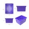 Storex Storage Bin, Polypropylene, Purple, 3 PK 61481U06C - alternate 6